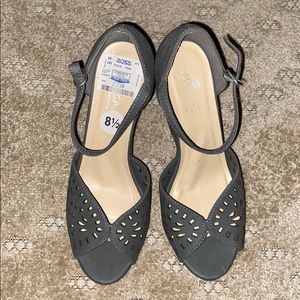 Peep Toe Ankle Strap Wedges